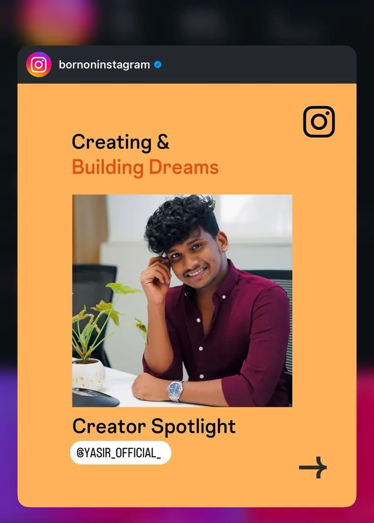 Creator Spotlight feature on Instagram's @bornoninstagram